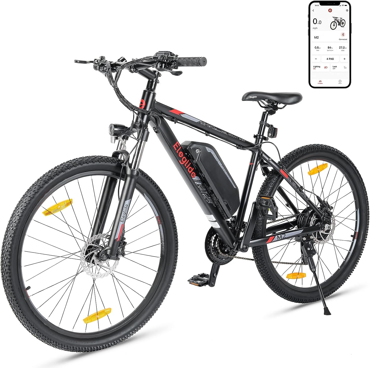 Bicicleta Electrica Eleglide M2 - Motor 250W, Baterie 36V 15Ah, Anvelope 27.5" x 2.4", Schimbator Shimano 24 Viteze, Suspensie Hidraulica, Frane cu Disc Hidraulice Trotineta Electrica