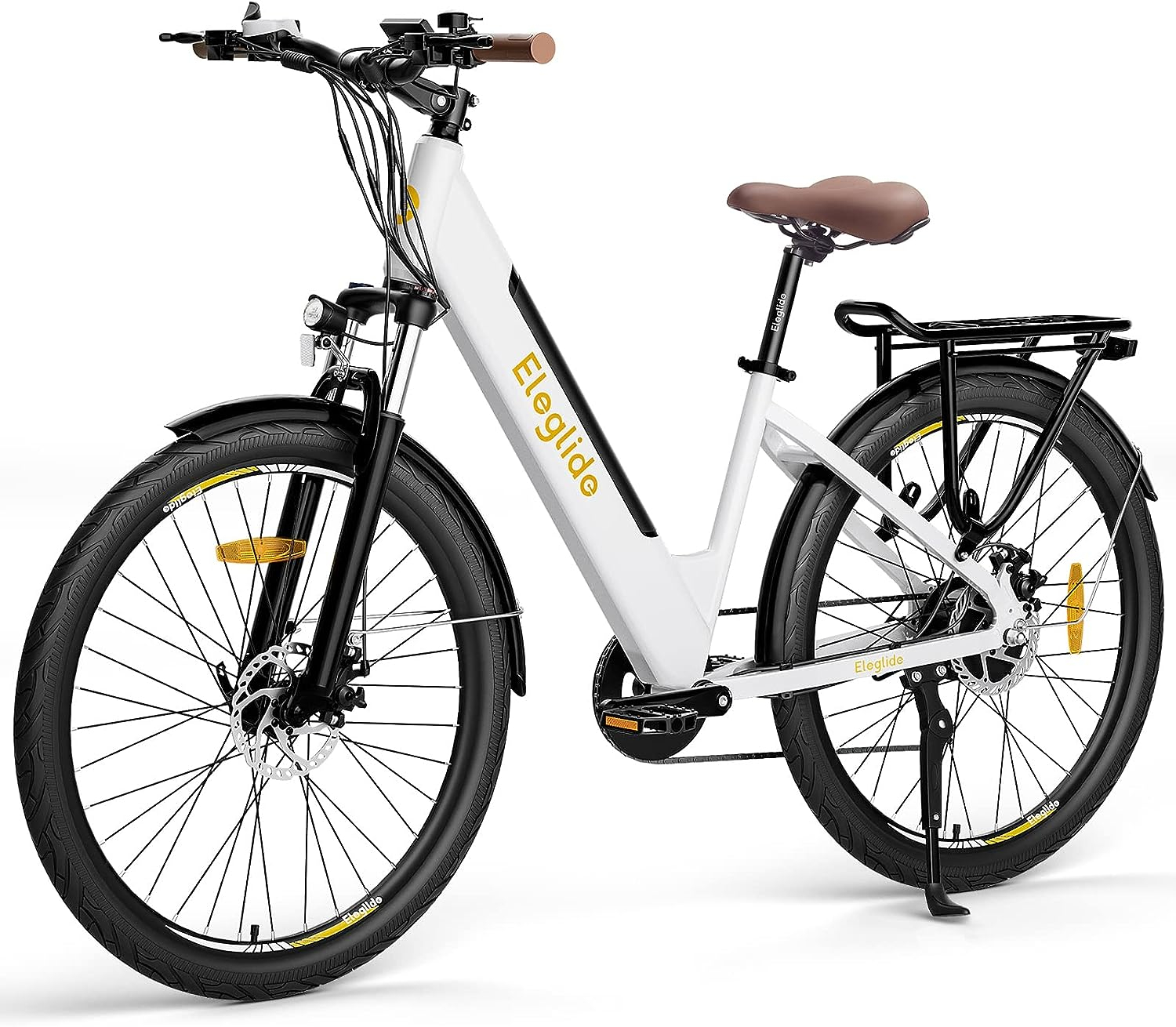 Bicicleta electrica Eleglide T1 Step-Thru City E Bike 27,5", Motor 250W, Baterie 36V 12,5Ah, Autonomie 100 km, Viteza Maxima 25 km/h, Culoare Alba Trotineta Electrica