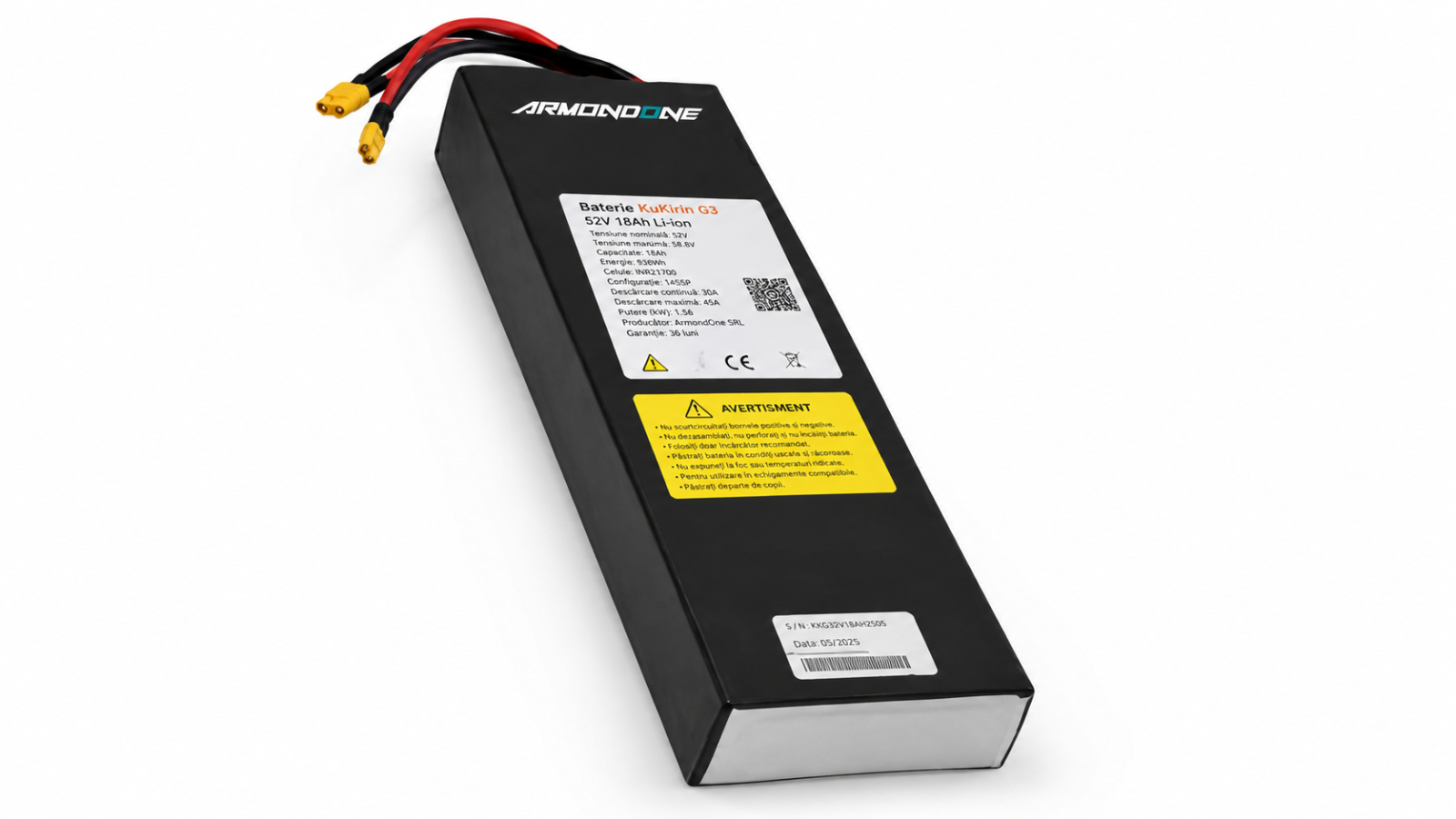 Acumulator Premium 48V 13Ah Li-Ion cu Celule LG 21700 pentru Trotinetă Electrică KuKirin A1 – 3 ANI GARANȚIE REALĂ