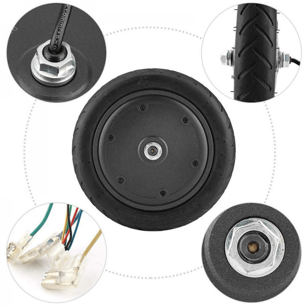 Roata cu motor 350W pentru trotineta electrica Xiaomi Mijia M365   MI 1S cu anvelopa cauciuc si camera 8.5 inch (8 1 2 x 2)
