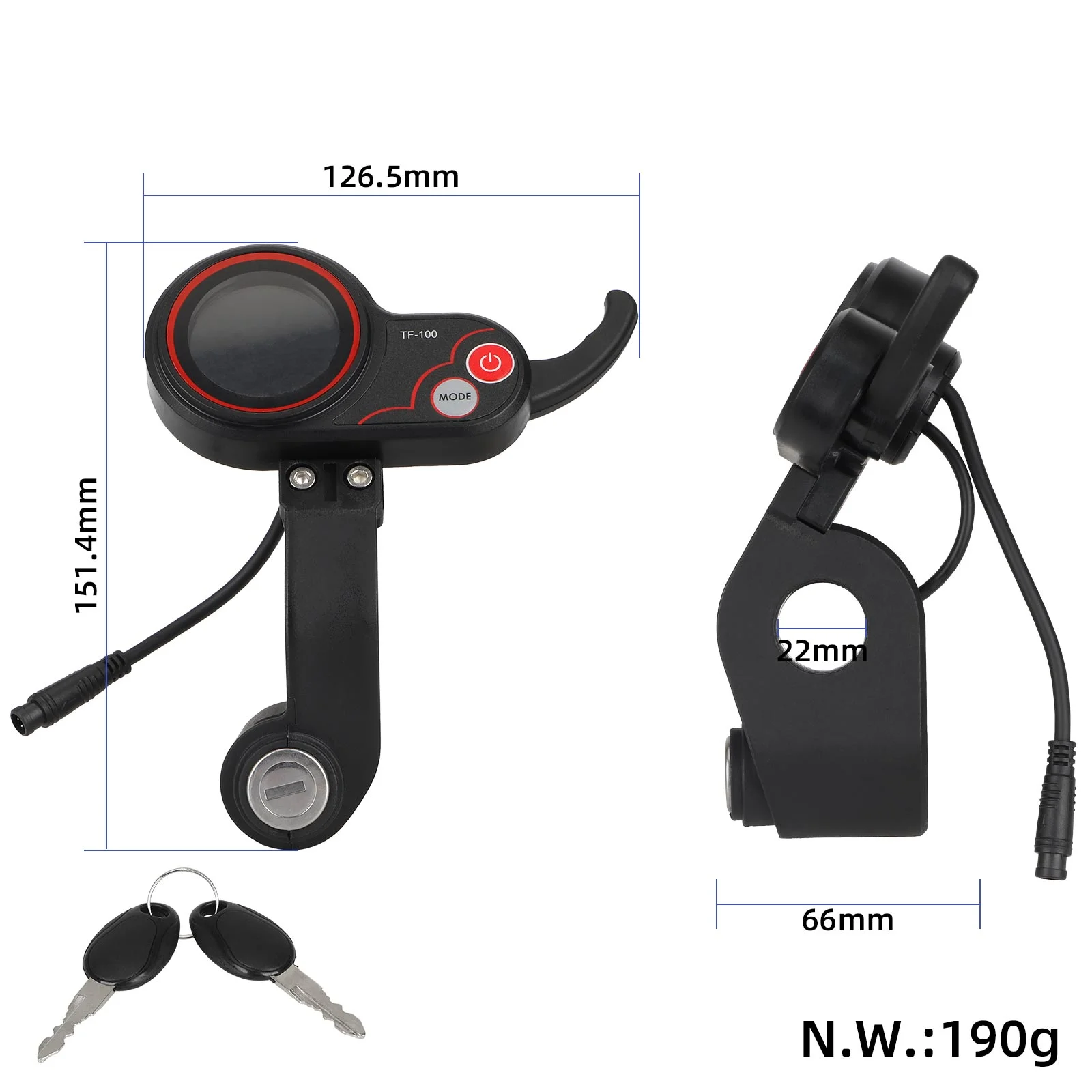 Display TF-100 cu acceleratie si contact pentru trotineta electrica
