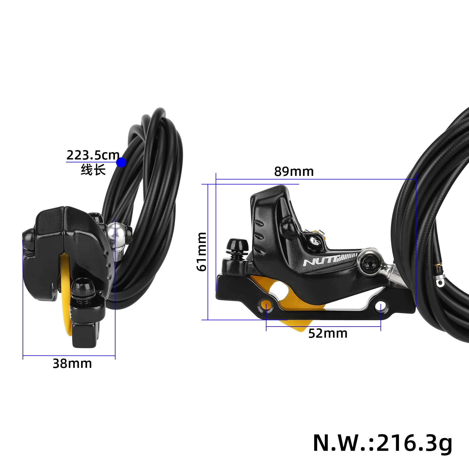 Etrier frana hidraulica cu 4 pistoane pentru trotineta electrica (dreapta-spate)