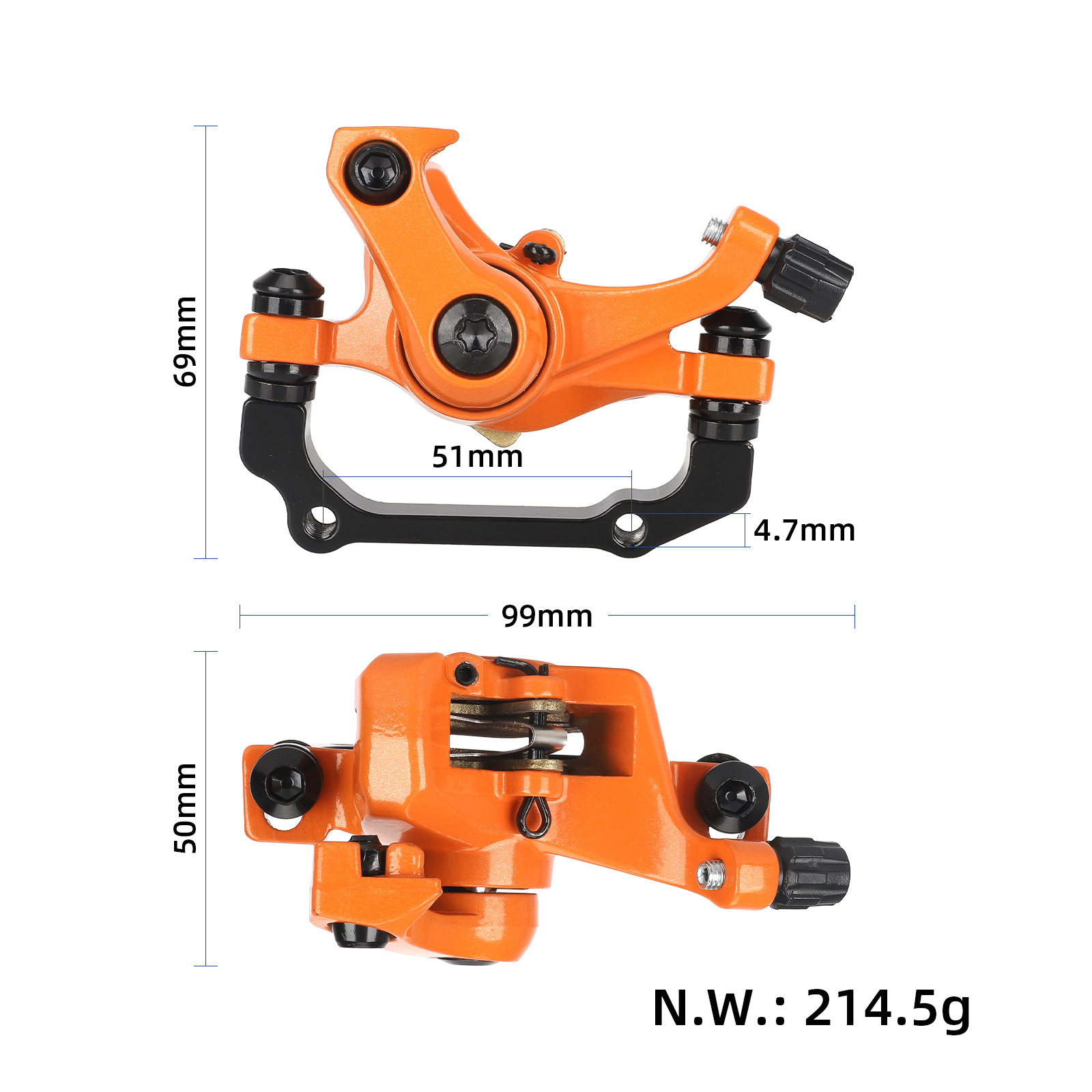 Etrier spate trotineta electrica Kukirin G2 G4 2025 - model B - orange
