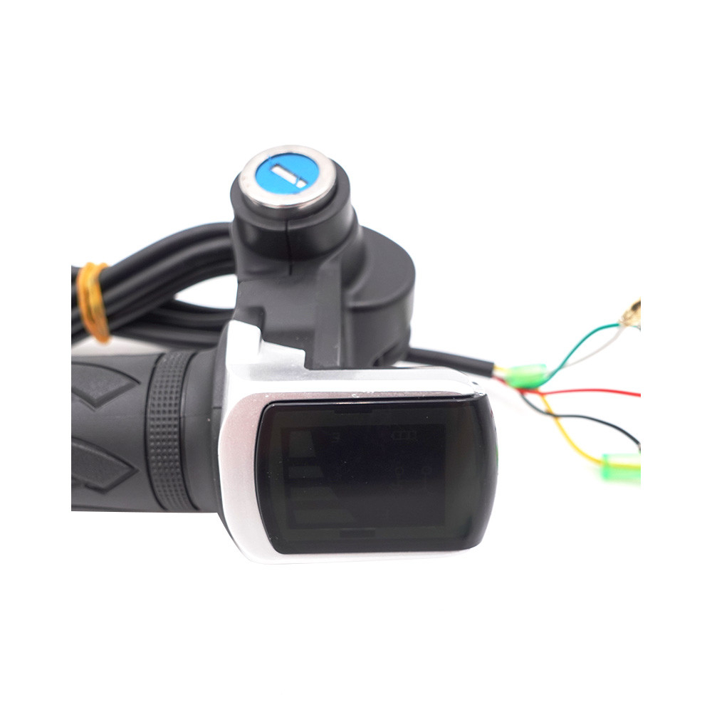 Maneta acceleratie cu display LED si cheie pentru bicicleta si trotineta electrica 36V