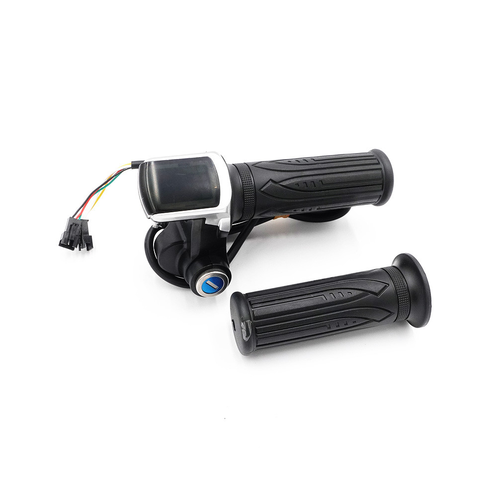 Maneta acceleratie cu display LED si cheie pentru bicicleta si trotineta electrica 48V