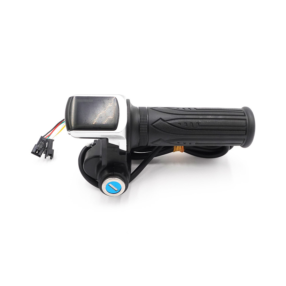 Maneta acceleratie cu display LED si cheie pentru bicicleta si trotineta electrica 48V