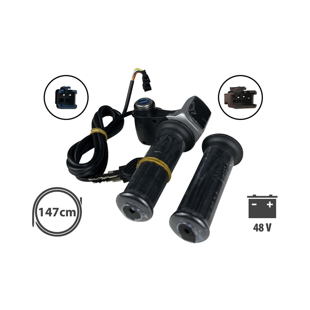 Maneta acceleratie cu display LED si cheie pentru bicicleta si trotineta electrica 48V