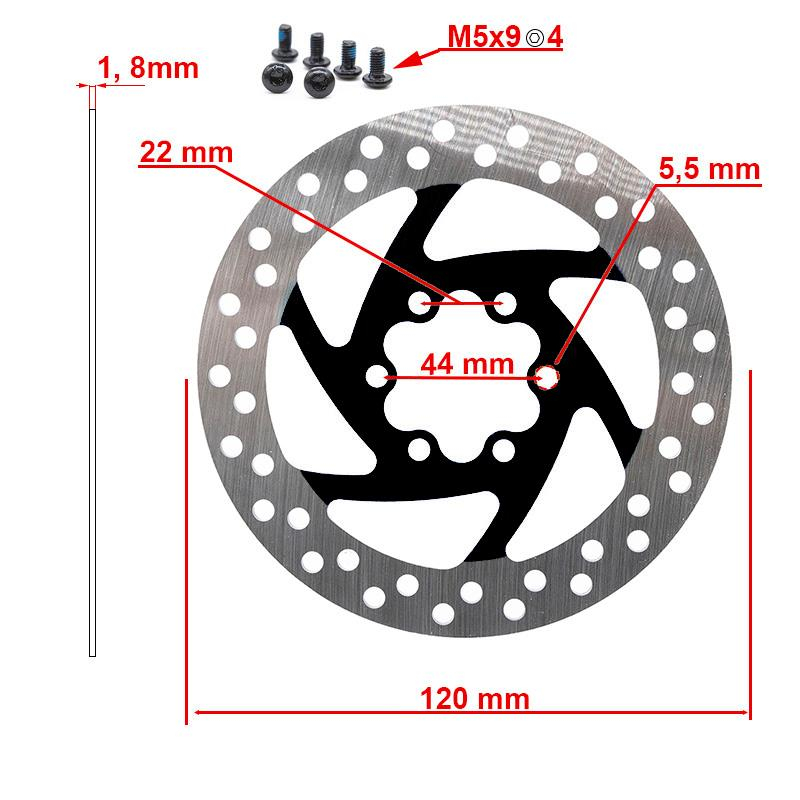 Disc frana trotineta electrica 120mm 6H - Negru
