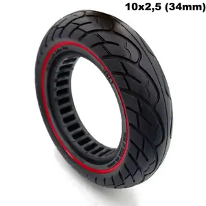 Cauciuc plin antiexplozie pentru trotinete electrice 10 inch 10 X 2,5 (janta de 34 mm) - rosu