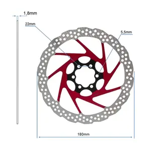 Disc frana trotineta bicicleta 180mm 6H - ROSU